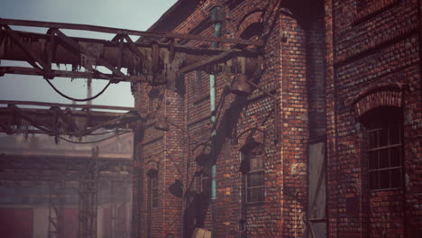 abandoned-industrial-factory-buildings-at-sunset